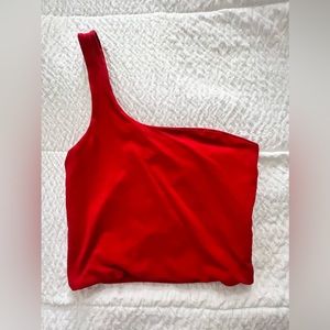 Cotton On One Shoulder Red Tank Top